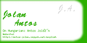 jolan antos business card